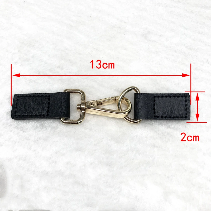 PU Leather Sew on Toggle Closure with Metal Buckle Snap Clip